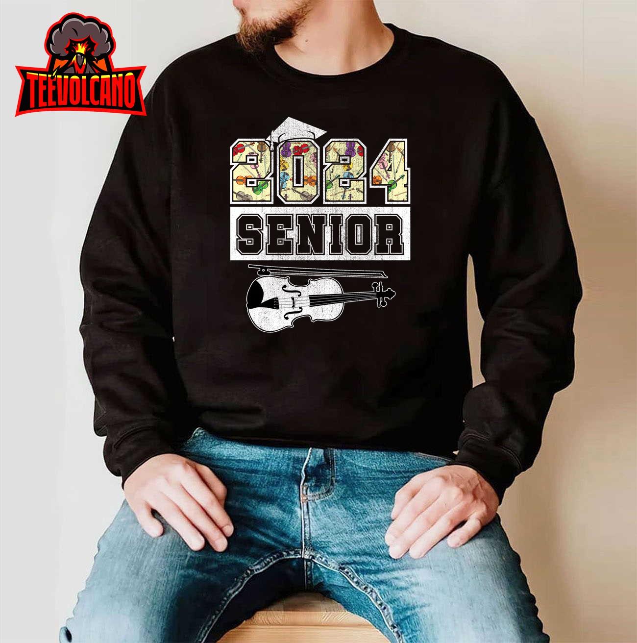 Senior 2024 Violin Player Class Of 2024 Graduate Long Sleeve T-Shirt