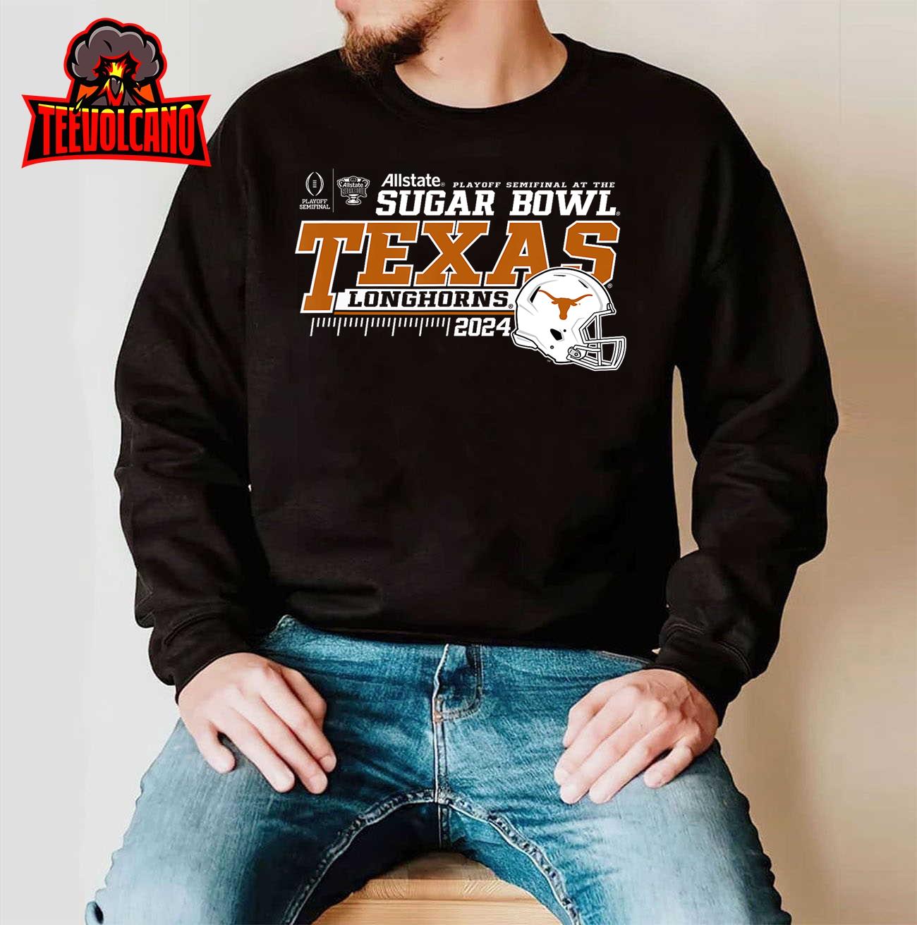 Texas Longhorns Sugar Bowl 2024 CFP Semi Football Helmet T-Shirt