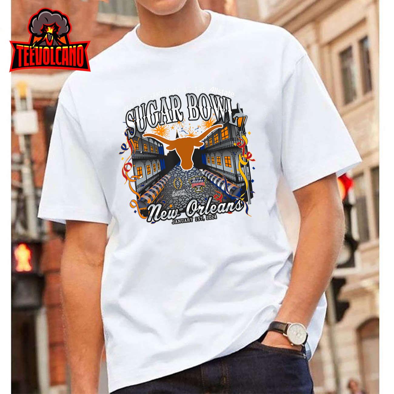 Texas Longhorns Sugar Bowl 2024 CFP Semi Football NOLA T-Shirt