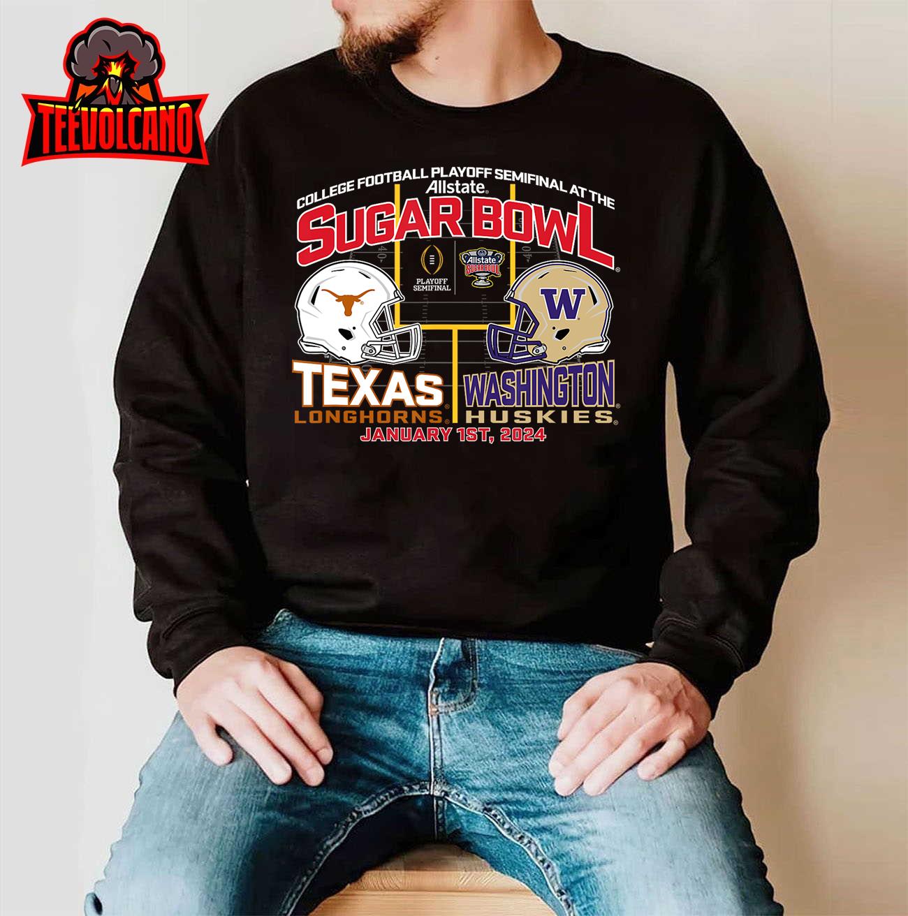 Texas v Washington Sugar Bowl 2023-2024 CFP Semi Football T-Shirt