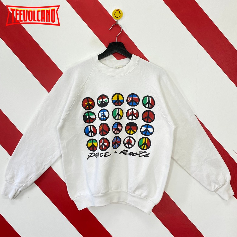 Vintage 90s Peace Logo T Shirt Sweatshirt