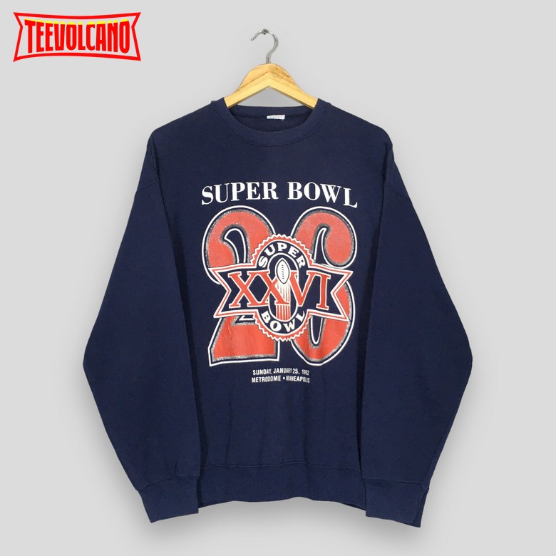 Vintage 90s Super Bowl XXVI Minnesota T Shirt Sweatshirt