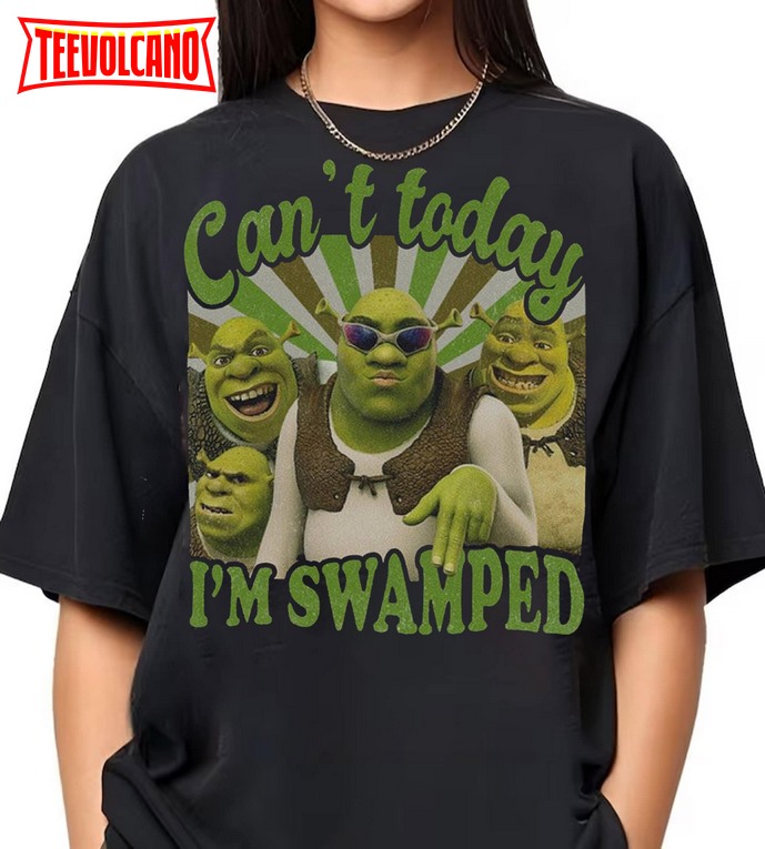 Vintage Can’t Today I’m Swamped Funny Shrek Trending Shirt