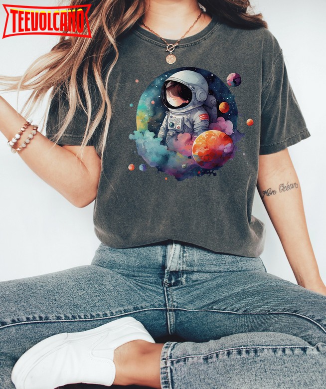 Watercolor Chibi Astronaut T-Shirt, Comfort Colors Astronaut T-shirt