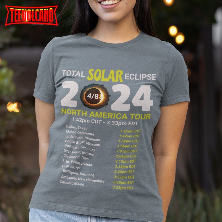 Comfort Colors Solar Eclipse Tour 2024 Shirt, North America Eclipse 2024 T-Shirt