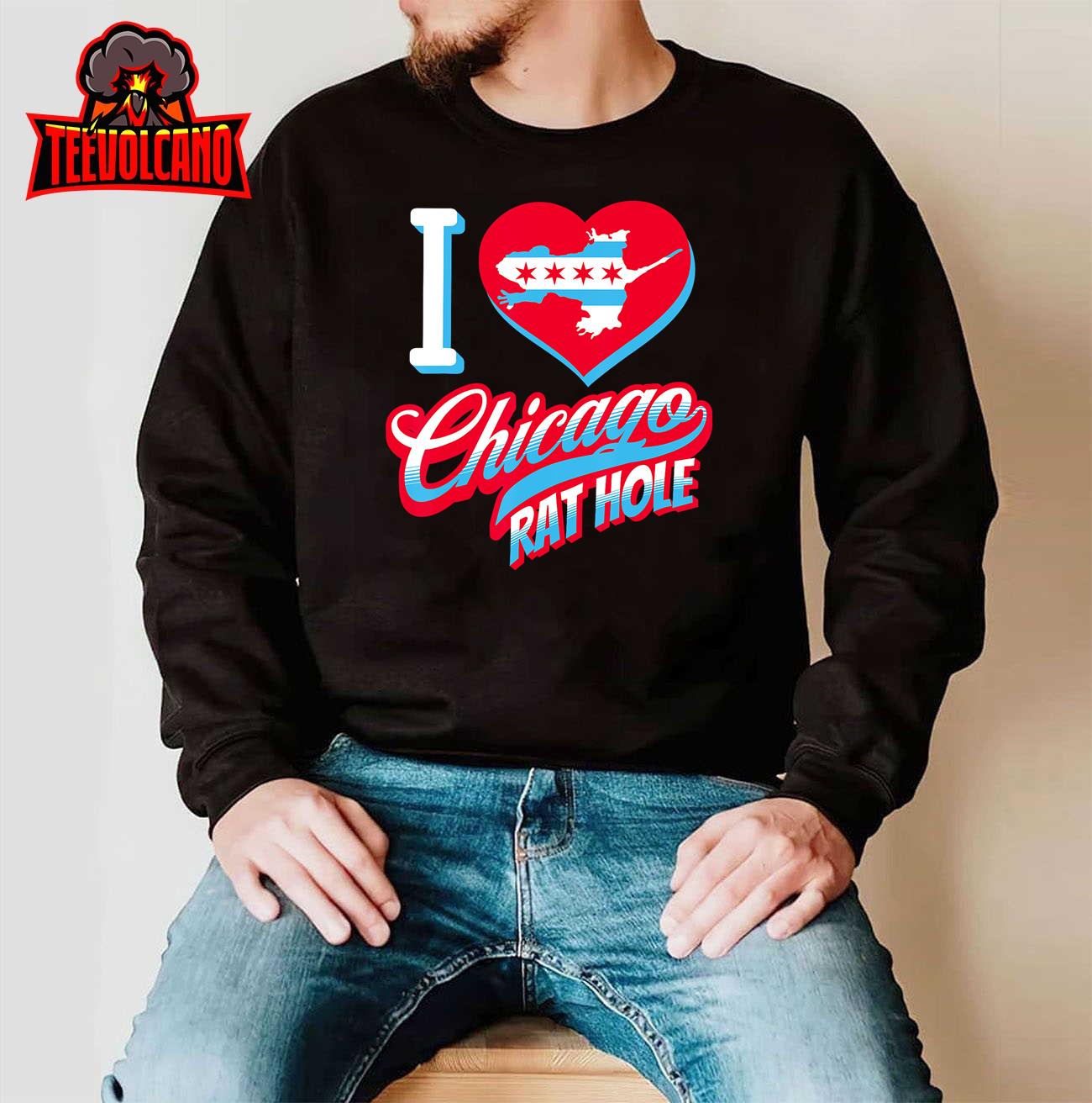 Funny I Love Chicago Rat Hole Tourist Souvenir T-Shirt