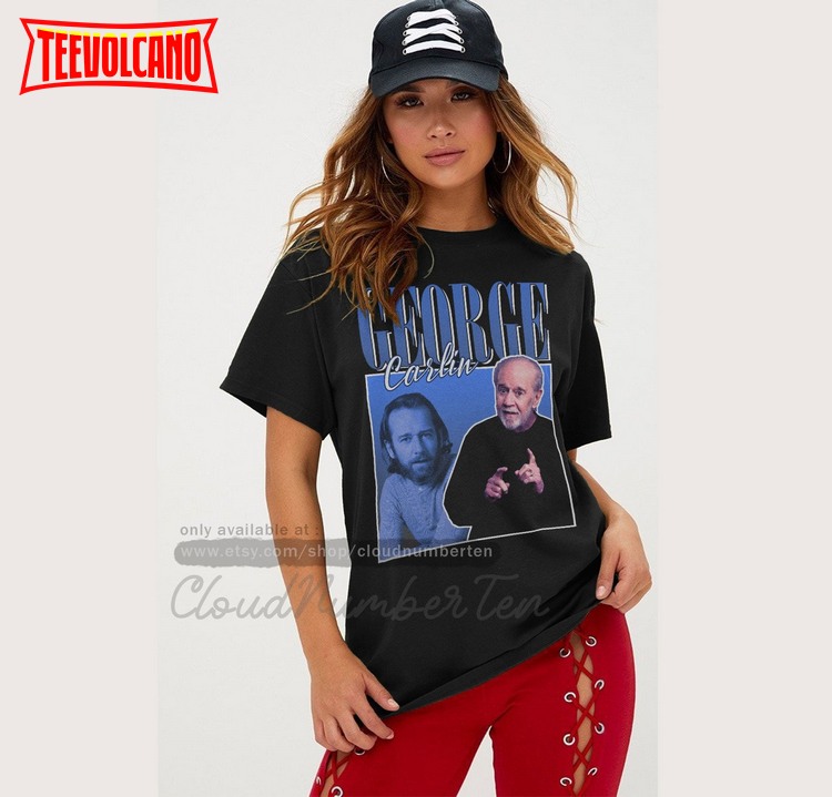 George Carlin Retro 90s Poster T Shirt