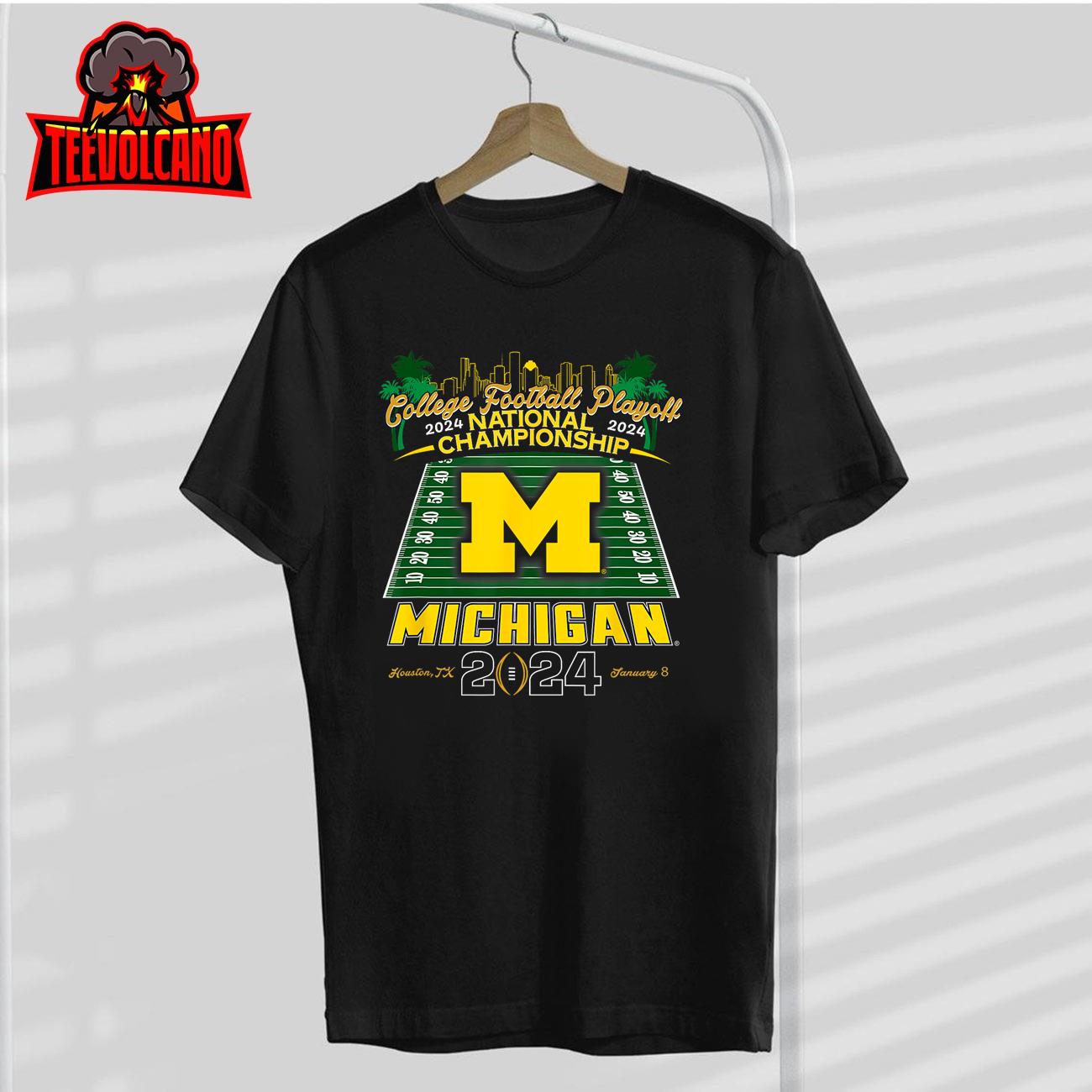 Michigan Wolverines 2024 CFP National Championship Houston T-Shirt