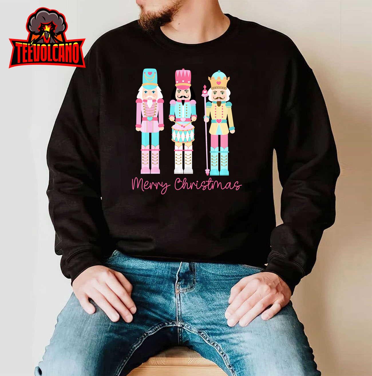 Pink Nutcracker Squad Pink Merry Christmas Women Girl Kids Sweatshirt