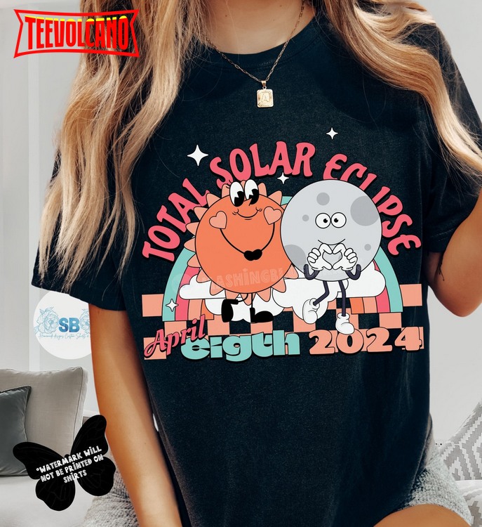 Retro Total Solar Eclipse 2024 Comfort Colors T-Shirts