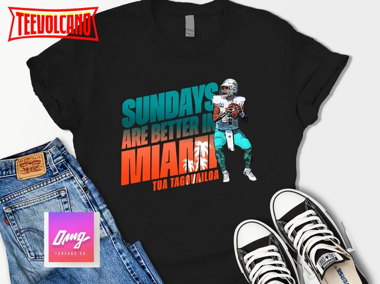 Sundays Are Better in Miami Shirt, Tua Tagovailoa, Miami Football Game Day T-shirt
