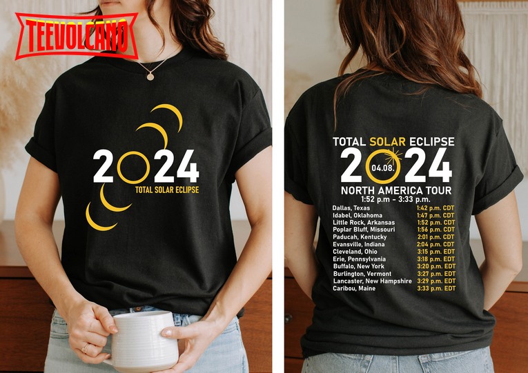Total Solar Eclipse 2024 Shirt, Double-Sided Shirt, April 8th 2024 Unisex Sweatshirt