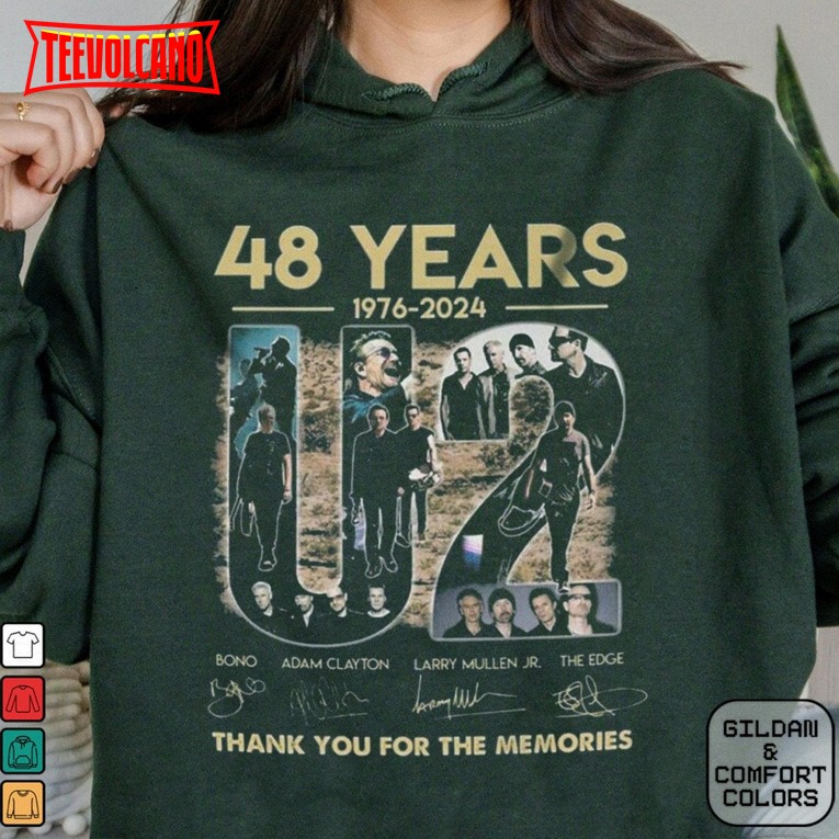 U2 Signature Thank You Memories Shirt, Classic Rock U2 Tour 2024 Unisex Sweatshirt