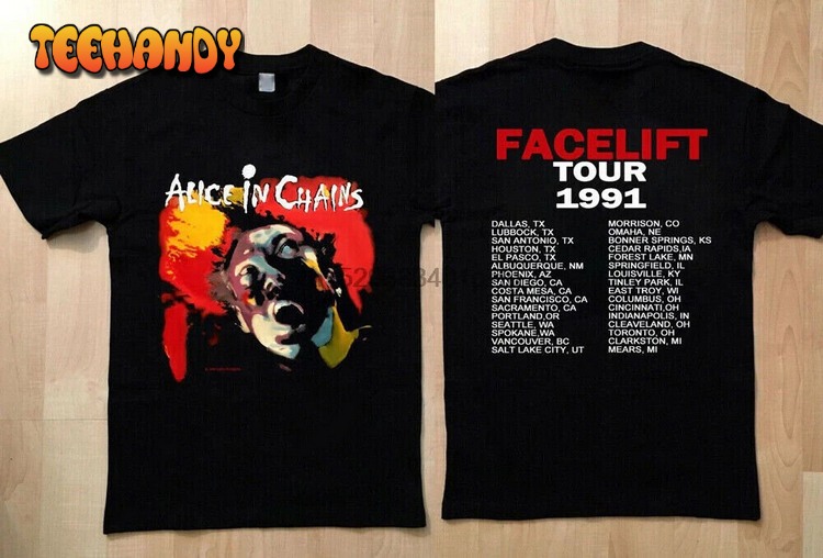 Alice In Chains Facelift 1991 Tour T-shirt, Alice In Chains Tour shirt