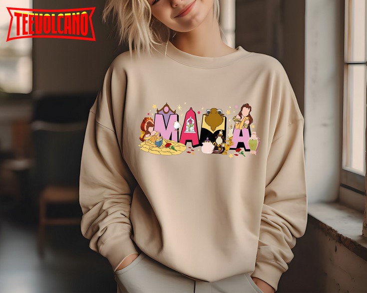 Disney Beauty and the Beast Mama Sweatshirt, Princess Mom Shirt