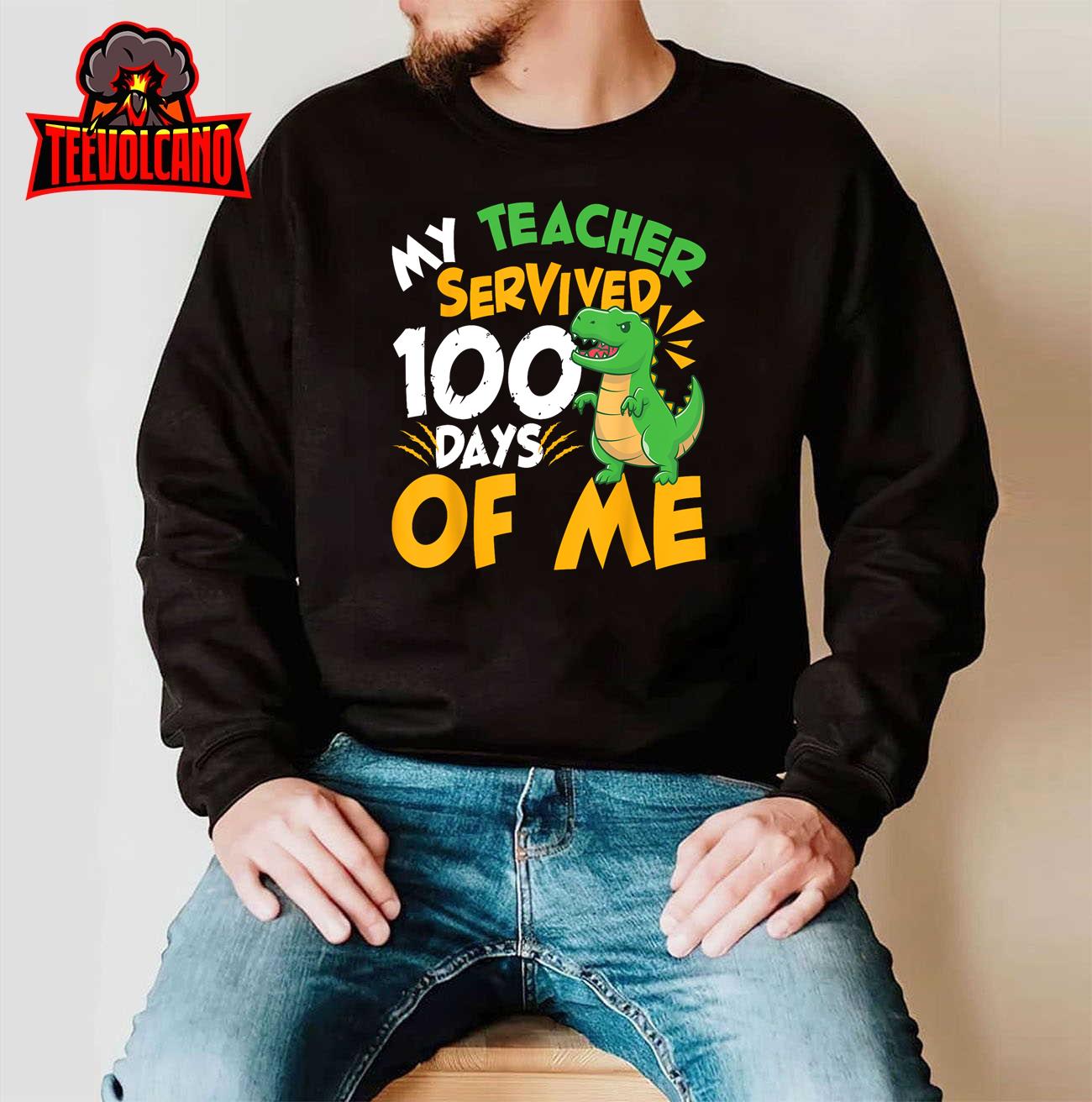 Funny 100 Days Of School Dinosaur 100th Day Of School Boys T-Shirt