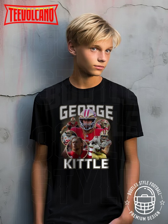 George Kittle shirt for Youth Boys Girls 90s Bootleg Rap Vintage Style Basketball Shirt