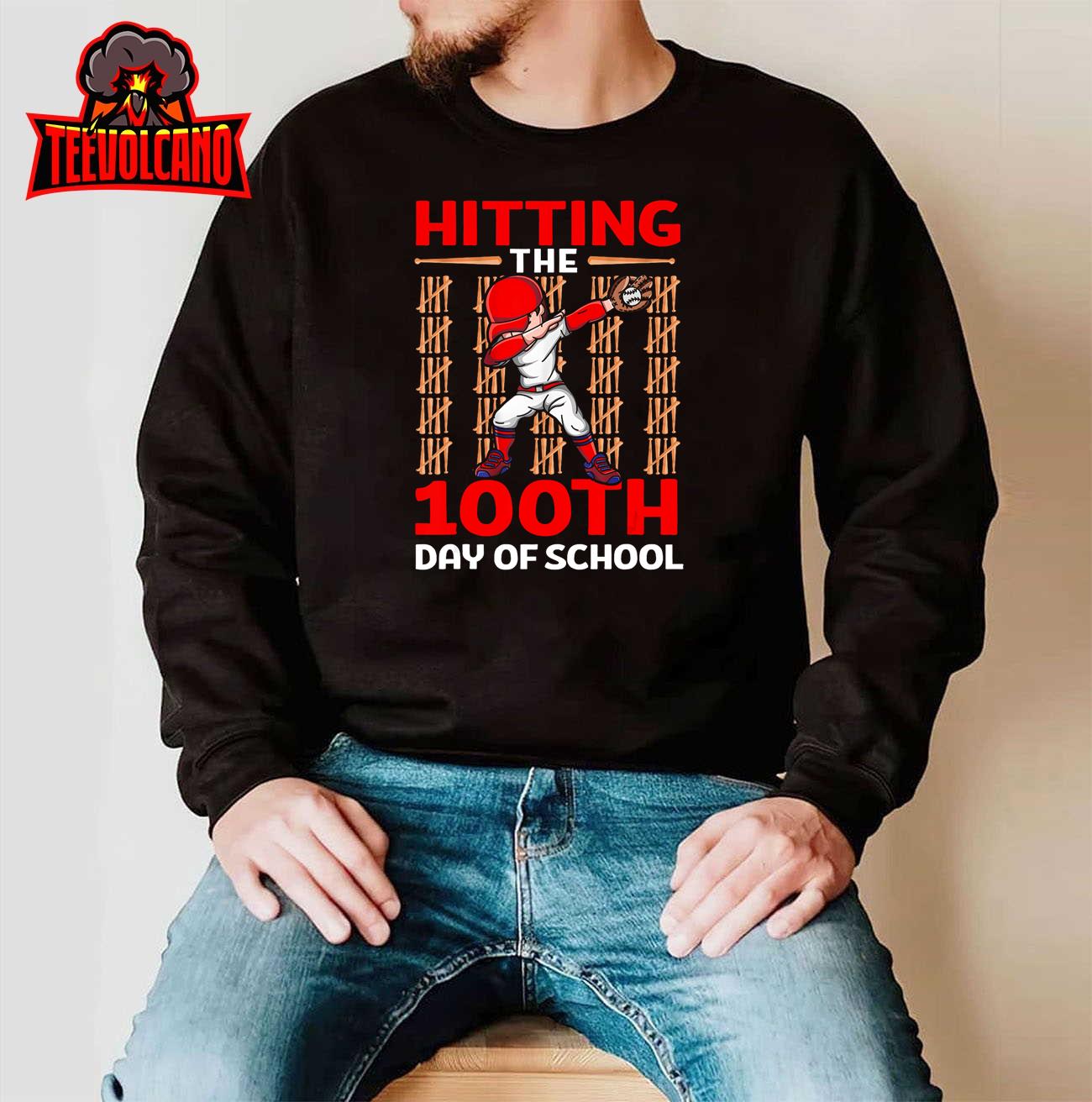 Hitting The 100th Day Of School Baseball 100 Days Of School Unisex T-Shirt