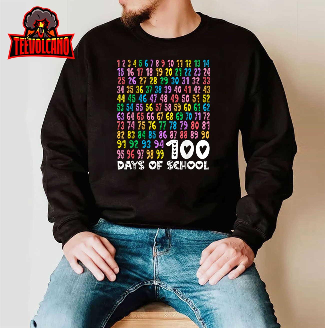 Kids 100th Day of School Teacher Kids 100 Days Math Numbers Pullover Hoodie