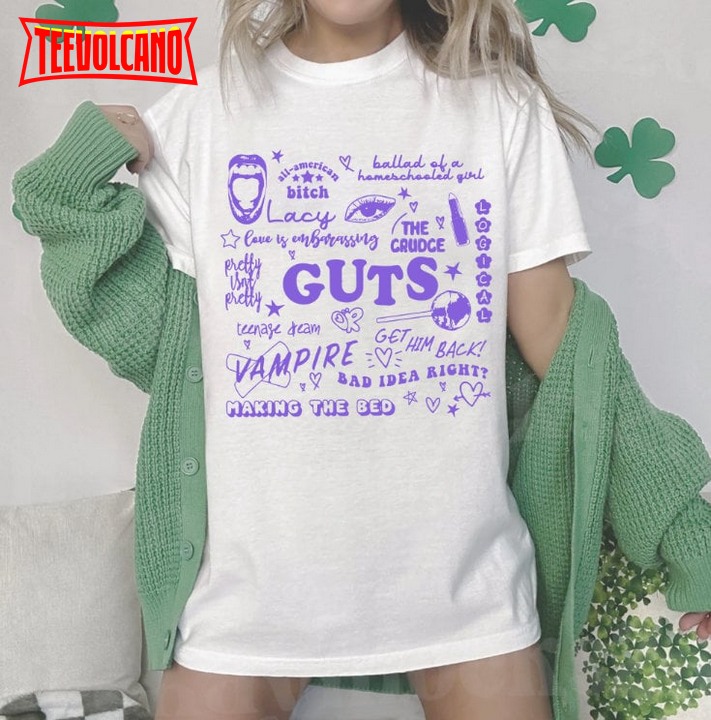 Olivia Rodrigo Guts Tour 2024 Shirt, The Guts World Tour 2024 Unisex Sweatshirt