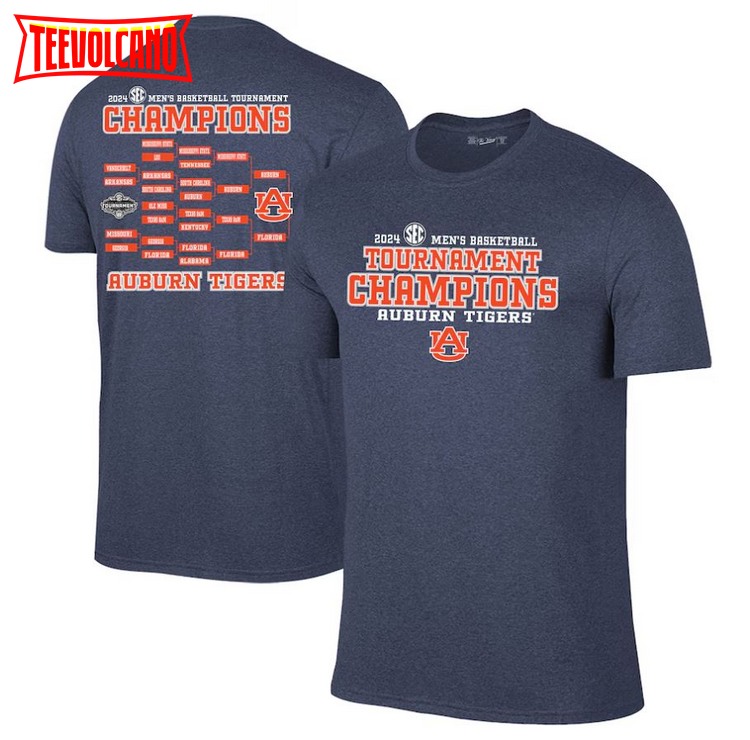 Auburn Tigers 2024 SEC Men’s Basketball Conference Tournament Champions Bracket T-Shirt