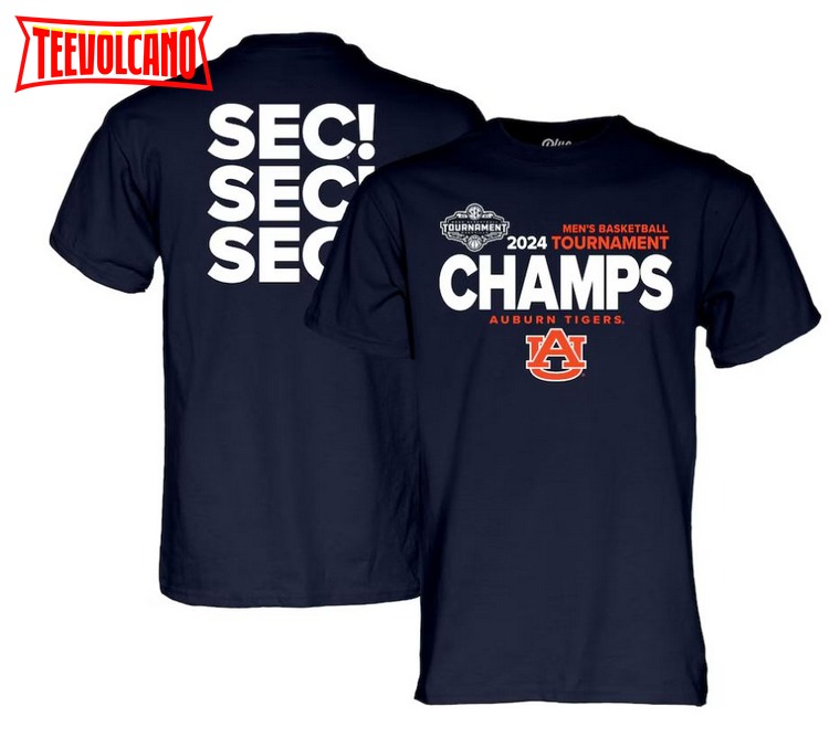 Auburn Tigers 2024 SEC Men’s Basketball Conference Tournament Champions Locker Room T-Shirt