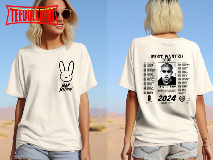 Bad Bunny Most Wanted Tour 2024 Back and Front Sweatshirt