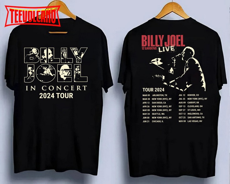 Billy Joel Music Tour 2024 Font & Back Shirt, Vintage Billy Joel Music Tour Shirt