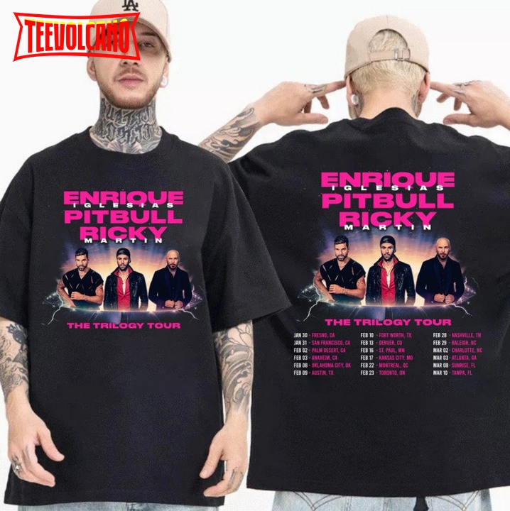 Enrique Iglesias X Pitbull X Ricky Martin The Trilogy 2024 Concert Shirt