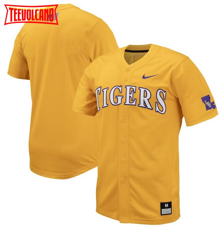 Gold LSU Tigers Replica Full-Button Baseball Jersey