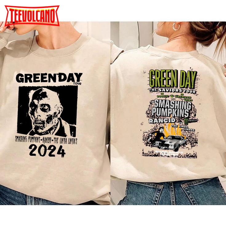 Green Day The Saviors Tour Shirt 2024, 2 Sided T-shirt Green Day Concert Shirt