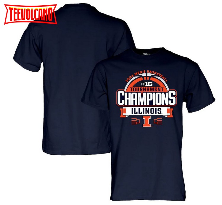 Illinois Fighting Illini 2024 Big Ten Men’s Basketball Conference Tournament Champions Locker Room T-Shirt