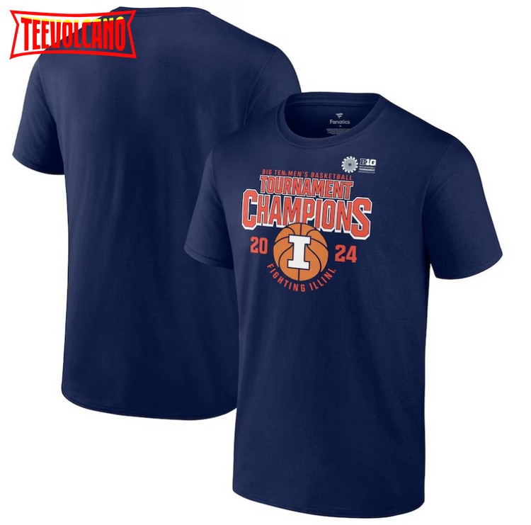 Illinois Fighting Illini 2024 Big Ten Men’s Basketball Conference Tournament Champions T-Shirt