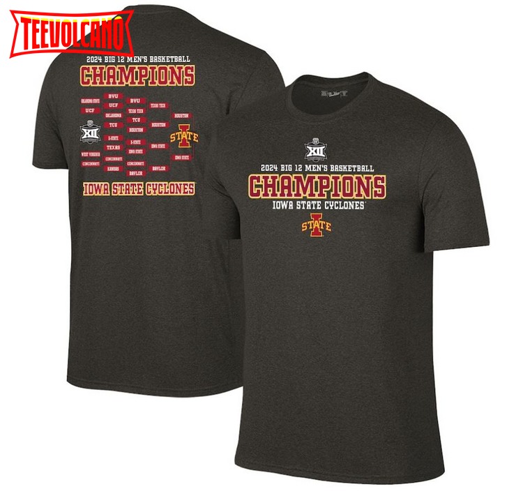 Iowa State Cyclones 2024 Big 12 Men’s Basketball Conference Tournament Champions Bracket T-Shirt