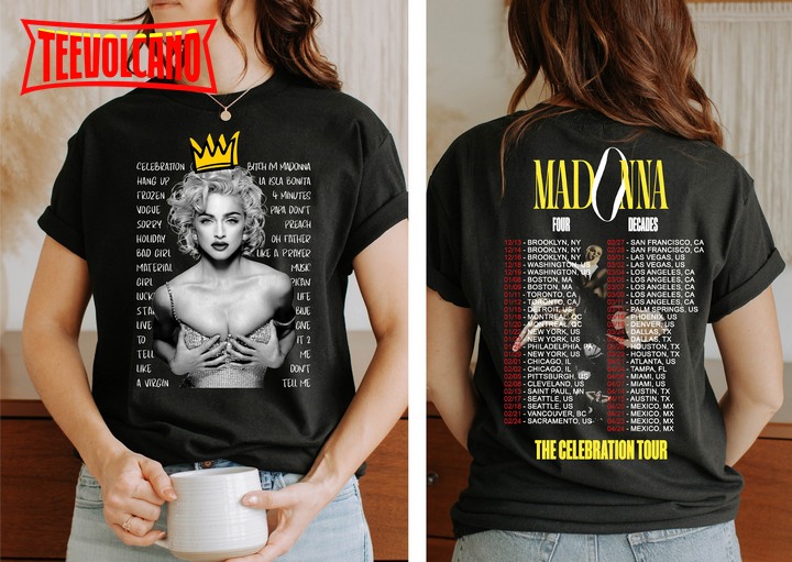 Madonna The Celebration Tour Four Decades Music Tour 2024 Two-Sided Shirt