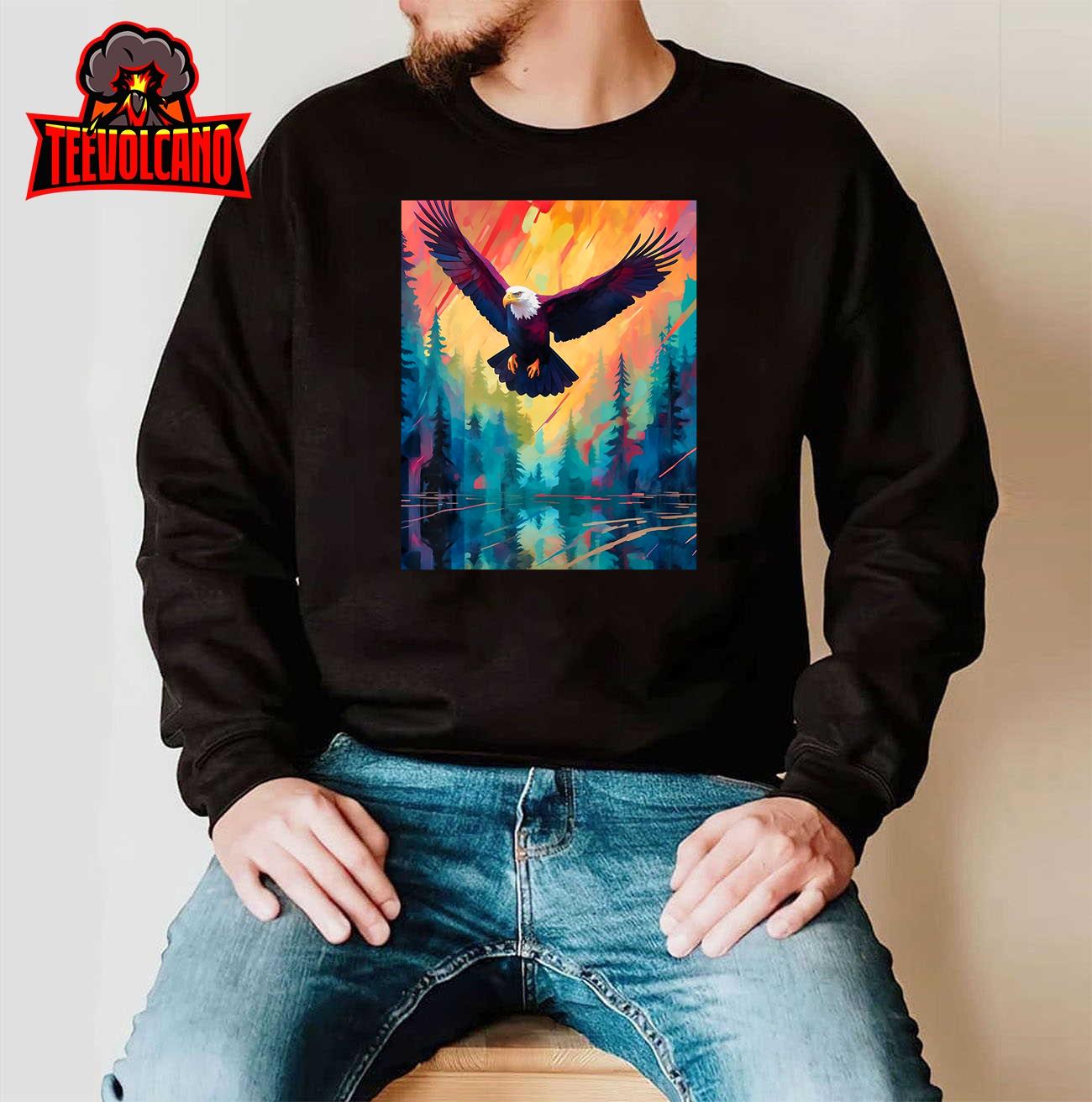 Majestic Eagle Silhouette Freedom’s Colors T-Shirt