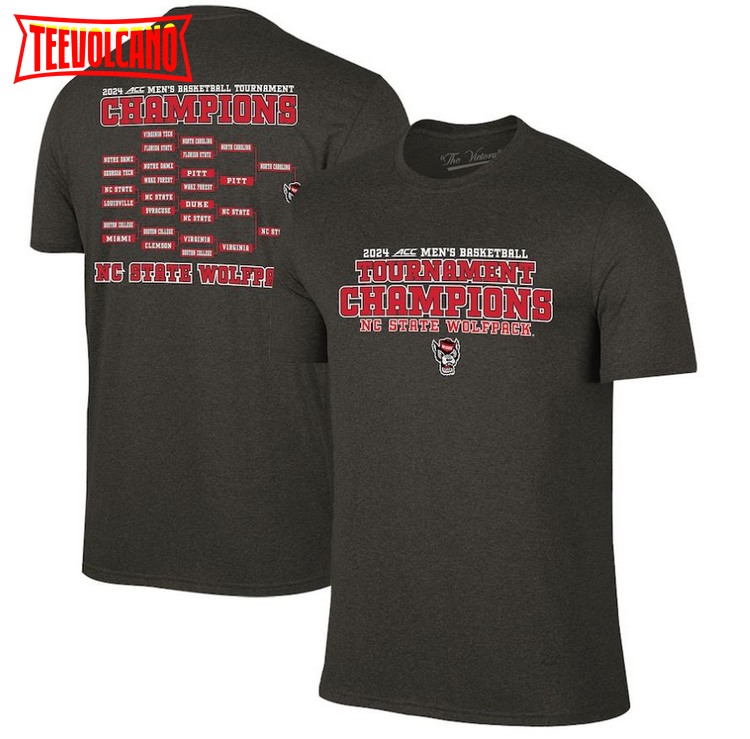 NC State Wolfpack 2024 ACC Men’s Basketball Conference Tournament Champions Bracket T-Shirt