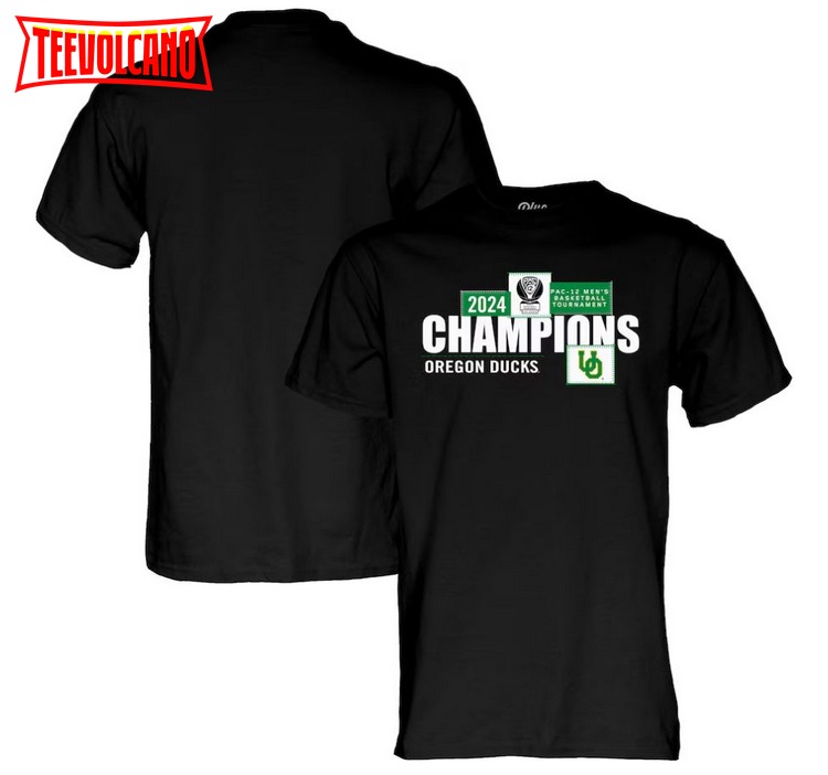 Oregon Ducks 2024 Pac-12 Men’s Basketball Conference Tournament Champions Locker Room T-Shirt