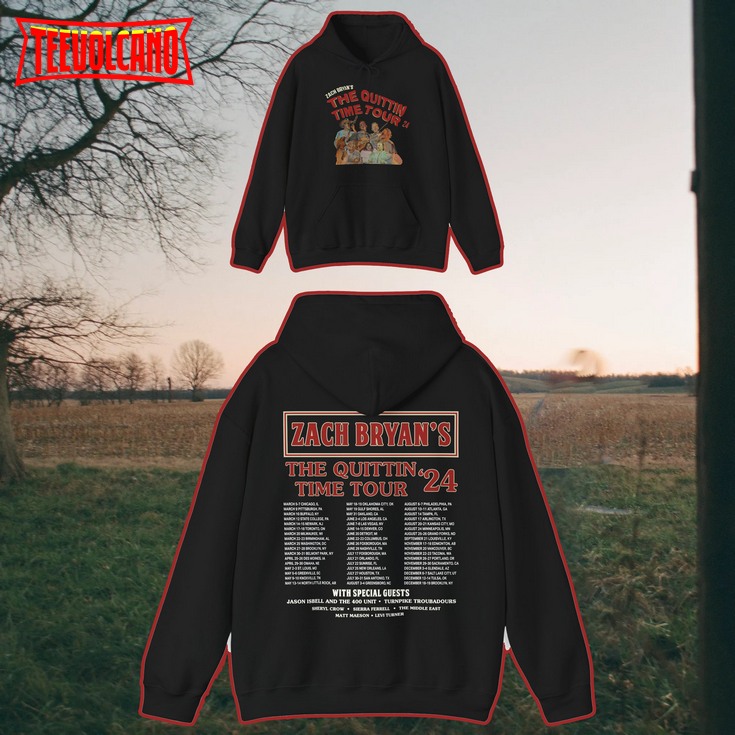 Quittin Time Tour Zach Bryan 2024 Tour Hoodie