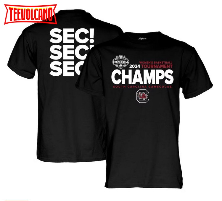 South Carolina Gamecocks 2024 SEC Women’s Basketball Conference Tournament Champions Locker Room T-Shirt