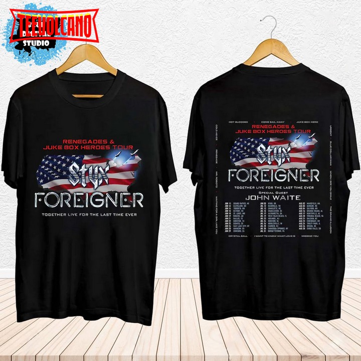 Styx and Foreigner Summer 2024 Tour Shirt, Styx and Foreigner Band Fan Shirt