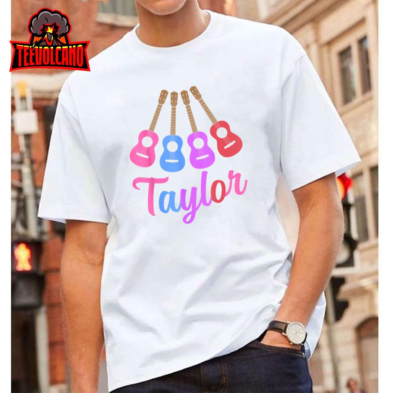 Taylor Personalized Name I Love Taylor Girl Groovy 70’s T-Shirt