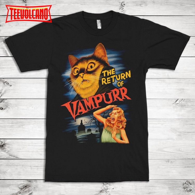 Vampire Cat Funny Graphic Unisex T-Shirt