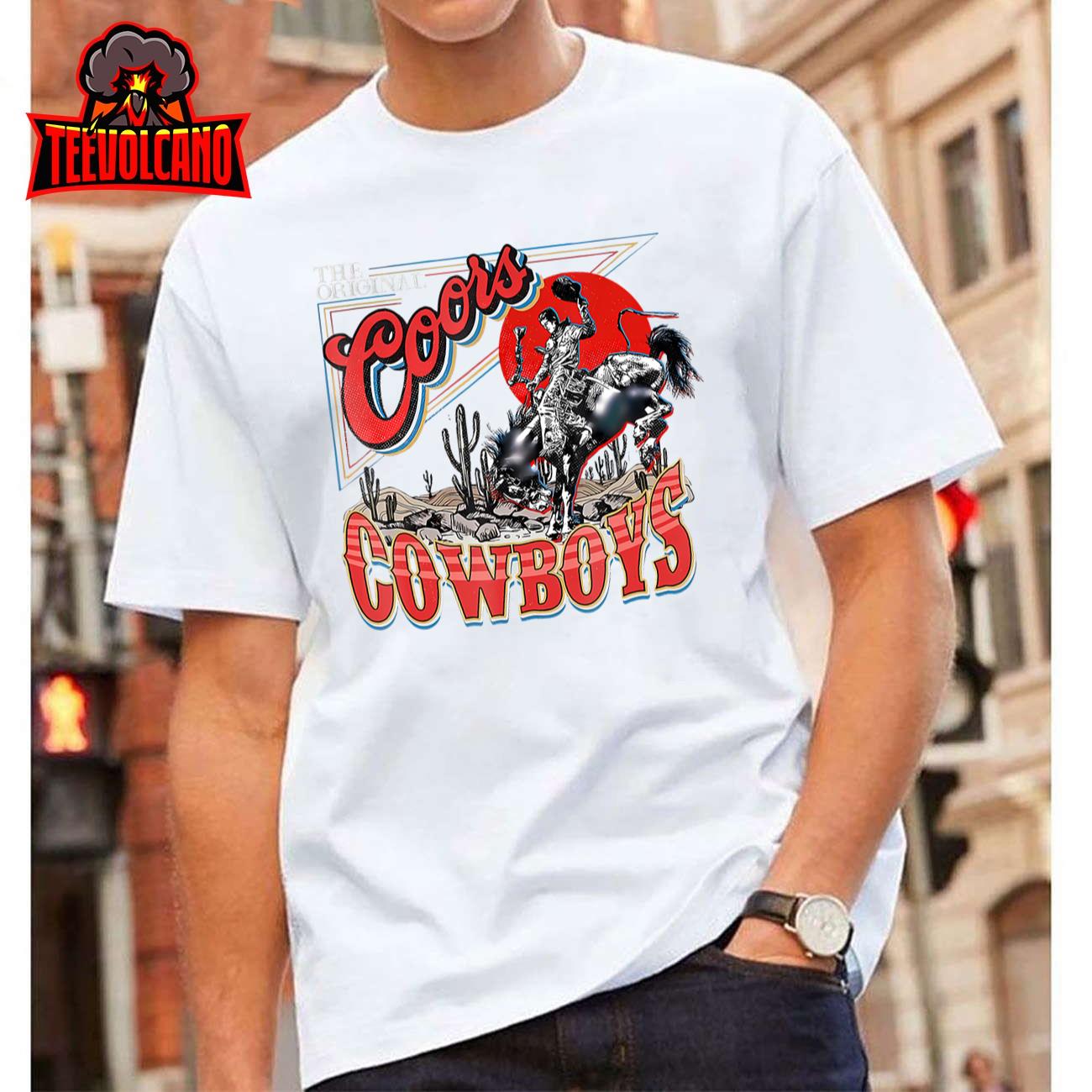 Vintage Cowhide Riding Coors Cowboys Western Country T-Shirt
