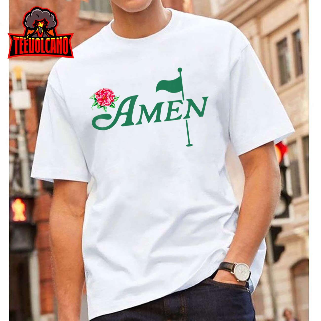 Amen Azalea Golf Masters, Floral Golfing Enthusiast Design T-Shirt