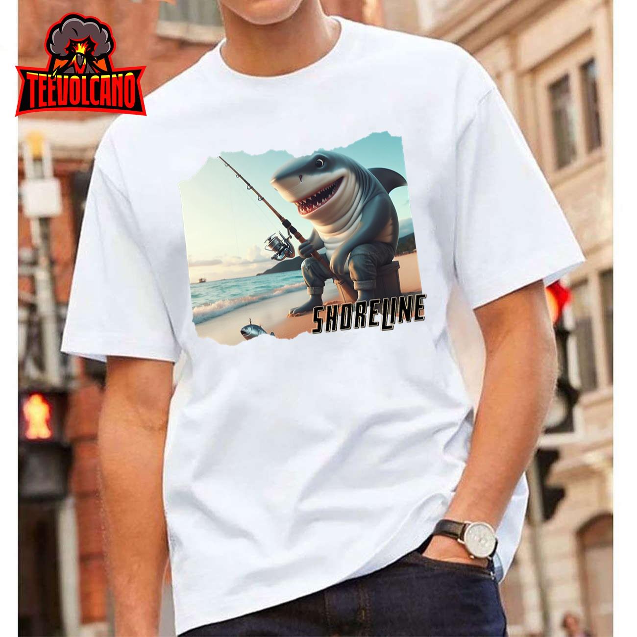 Animated Shark Fishing T-Shirt