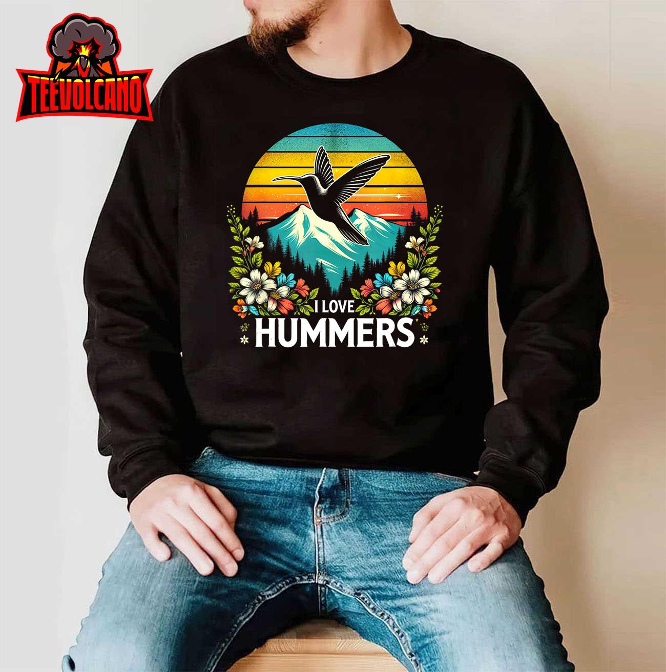 I Love Hummers Colibri Hummingbird Vintage Sunset T-Shirt