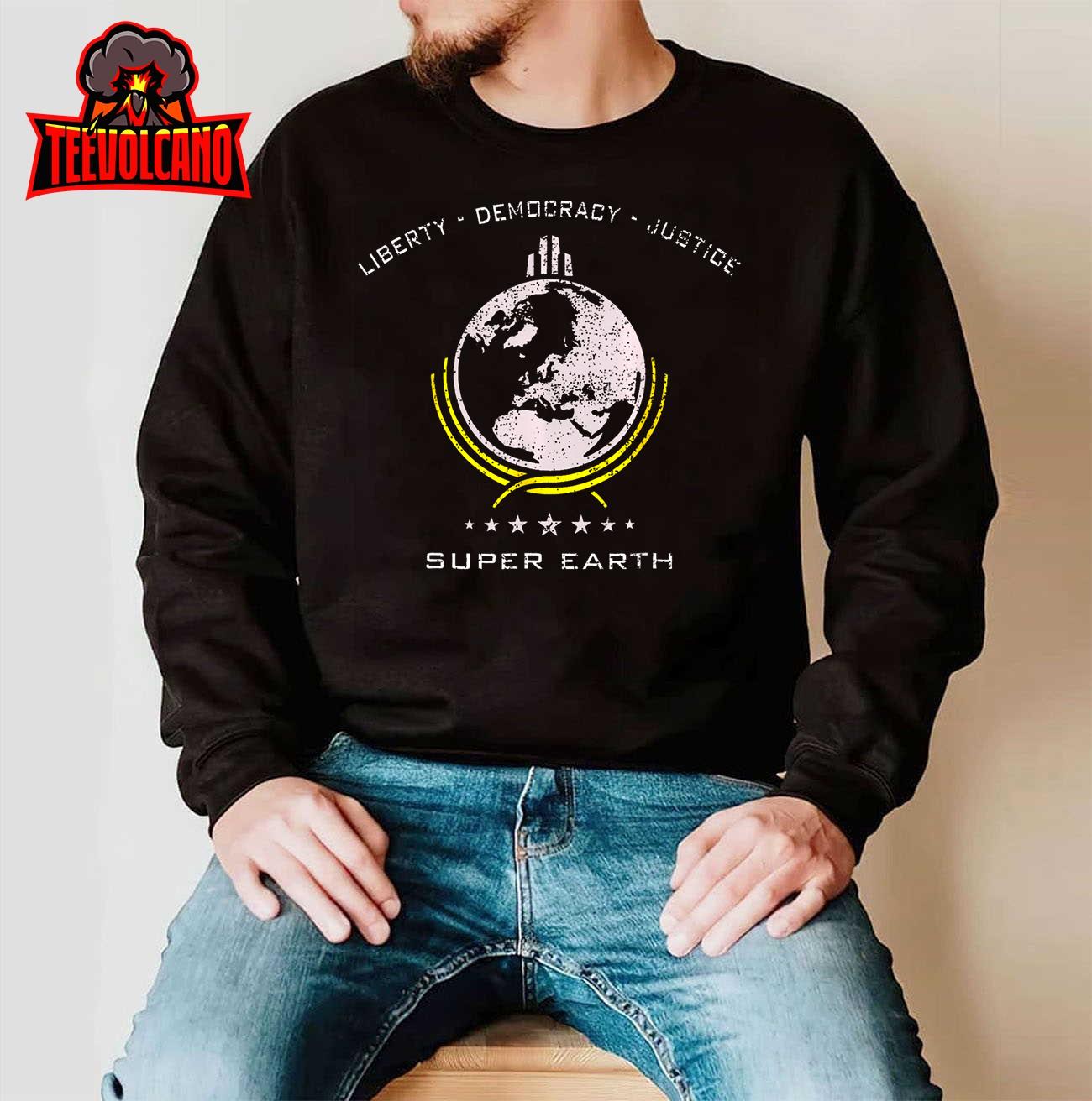 Liberty Demooracy Justce Super Earth T Shirt