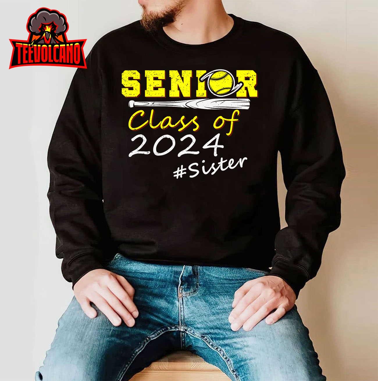 Senior Sister Class of 2024 Softball Proud Graduation 2024 T-Shirt